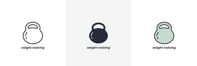 weight training icon. Line, solid and filled outline colorful version, outline and filled vector sign. Idea Symbol, logo illustration. Vector graphics