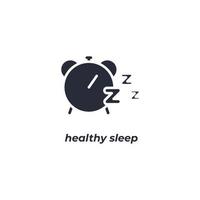 Vector sign of healthy sleep symbol is isolated on a white background. icon color editable.