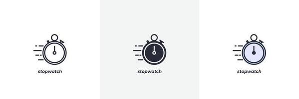 stopwatch icon. Line, solid and filled outline colorful version, outline and filled vector sign. Idea Symbol, logo illustration. Vector graphics