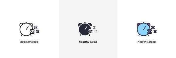 healthy sleep icon. Line, solid and filled outline colorful version, outline and filled vector sign. Idea Symbol, logo illustration. Vector graphics