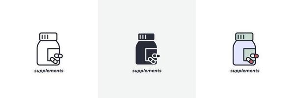 supplements icon. Line, solid and filled outline colorful version, outline and filled vector sign. Idea Symbol, logo illustration. Vector graphics