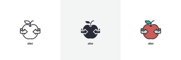 diet icon. Line, solid and filled outline colorful version, outline and filled vector sign. Idea Symbol, logo illustration. Vector graphics