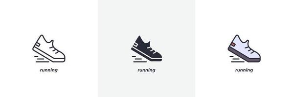 running icon. Line, solid and filled outline colorful version, outline and filled vector sign. Idea Symbol, logo illustration. Vector graphics