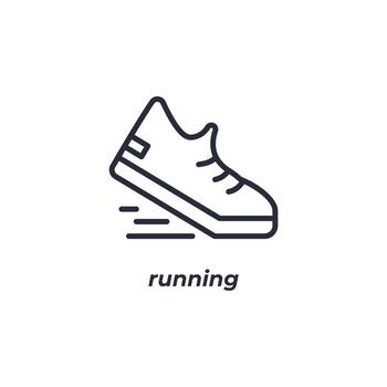 running line icon. linear style sign for mobile concept and web design. Outline vector icon. Symbol, logo illustration. Vector graphics