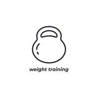 weight training line icon. linear style sign for mobile concept and web design. Outline vector icon. Symbol, logo illustration. Vector graphics