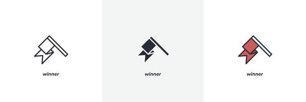 winner icon. Line, solid and filled outline colorful version, outline and filled vector sign. Idea Symbol, logo illustration. Vector graphics