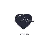 Vector sign of cardio symbol is isolated on a white background. icon color editable.