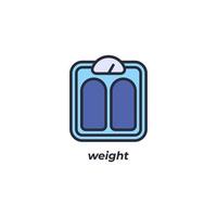 Vector sign of weight symbol is isolated on a white background. icon color editable.