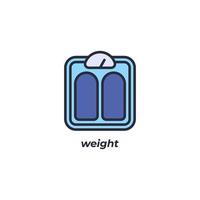 Vector sign of weight symbol is isolated on a white background. icon color editable.