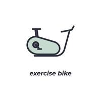 Vector sign of exercise bike symbol is isolated on a white background. icon color editable.