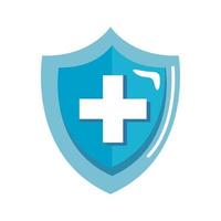 blue shield with cross vector