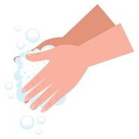 hands washing with foam vector