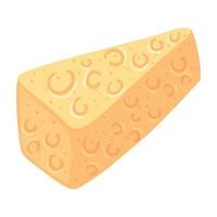 delicious cheese portion vector