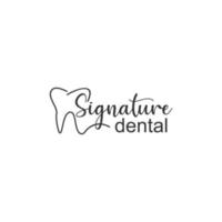 Signature dental logo design vector