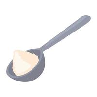 spoon with sugar vector