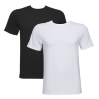 camisa negra blanca con fondo transparente de trazado de recorte png