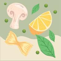 mushroom and lemon vector