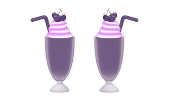 grape ice cream illustration with mesh technique vector