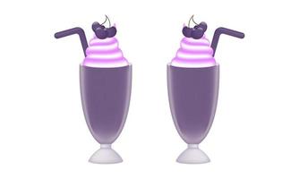 grape ice cream illustration with mesh technique vector