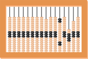 um ábaco que tem sido usado ao longo dos séculos como ferramenta ou máquina para realizar operações aritméticas como adição e subtração... bem como contagem. em uma moldura de madeira clássica png