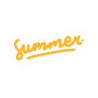 summer in trendy illustration for stickers design element png