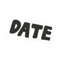 date in trendy illustration for stickers design element png