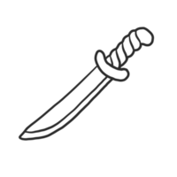 espada dibujada a mano ilustración de arte de línea png