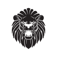lion head illustration in wildlife logo badge illustration png