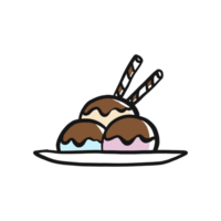 diseño de ilustración de helado. vainilla dulce y cocolate png