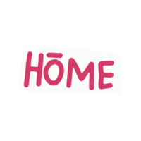 home in trendy illustration for stickers design element png