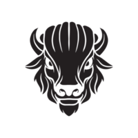 ilustración de cabeza de bisonte en ilustración de insignia de logotipo de vida silvestre png