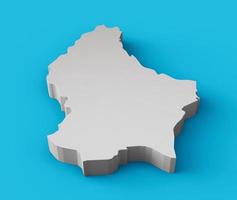 Luxembourg 3D map Geography Cartography and topology Sea Blue surface 3D illustration photo