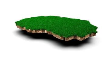 North Macedonia map soil land geology cross section with green grass 3d illustration photo