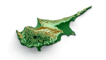 Cyprus Topographic Map 3d realistic map Color 3d illustration photo
