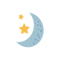 stars and moon trendy illustration for childish style png
