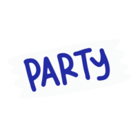 party in trendy illustration for stickers design element png