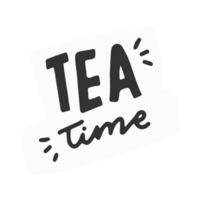 tea time in trendy illustration for stickers design element png