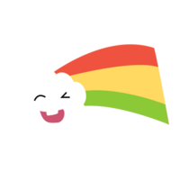 arc-en-ciel dans une illustration à la mode pour les autocollants et l'élément de conception png