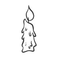 candle hand drawn line art illustration png