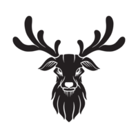 deer head illustration in wildlife logo badge illustration png