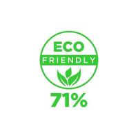 Eco friendly green leaf label sticker. vector