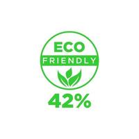 Eco friendly green leaf label sticker. vector