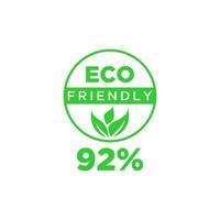 Eco friendly green leaf label sticker. vector