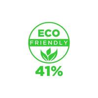 Eco friendly green leaf label sticker. vector