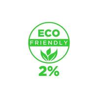 Eco friendly green leaf label sticker. vector