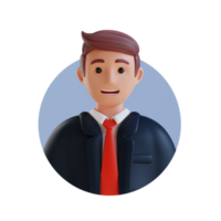 retrato de avatar de desenho animado 3d jovem empresário png
