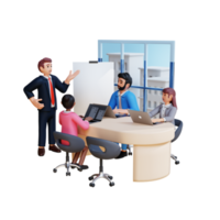 business people make presentations to coworkers 3d character illustration png