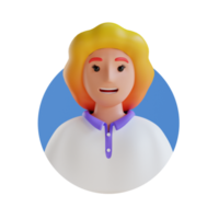 femme 3d dessin animé avatar portrait png