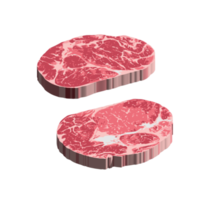 rohes Steak isoliert, Rinder-Rib-Eye-Steak isoliert auf weißem, reifem Steak mit weißem Hintergrund png