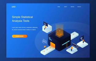 las personas analizan estadísticas con visualización de datos gráficos vector